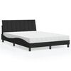 vidaXL Lit avec matelas Hanko noir 140x190 cm velours