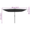 vidaXL Parasol de jardin Anthracite et noir 295 x 295 x 245 cm