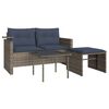 vidaXL Ensemble de canap&eacute; de jardin 3 pcs avec coussins gris r&eacute;sine tress&eacute;e