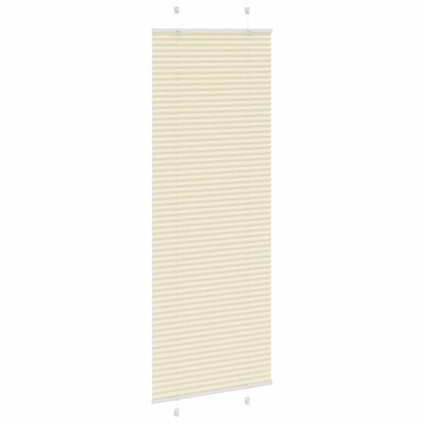 vidaXL Store pliss&eacute; cr&egrave;me 75x200 cm largeur du tissu 74,4 cm polyester