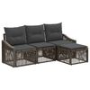vidaXL Ensemble de canap&eacute; de jardin 4 pcs Gris polyrotin