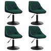 vidaXL Chaises pivotantes &agrave; manger lot de 4 vert fonc&eacute; velours