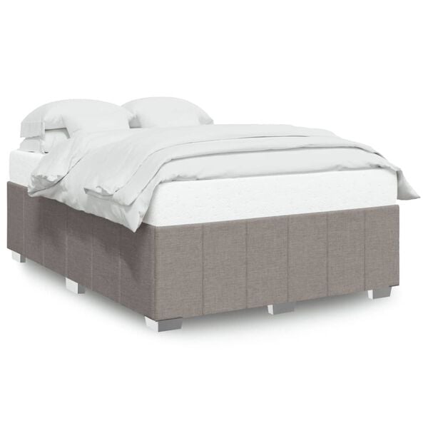 vidaXL Cadre de lit sans matelas taupe 160x200 cm tissu