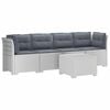 vidaXL Canap&eacute; de jardin 4 places avec coussins look rotin PP Blanc