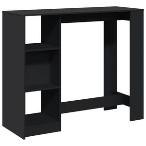 vidaXL Table de bar avec &eacute;tag&egrave;re noir 124x46x103,5cm bois d'ing&eacute;nierie