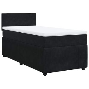 vidaXL Sommier &agrave; lattes de lit avec matelas Noir 90x200 cm Velours
