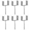 vidaXL Piquets de cl&ocirc;ture 6 pcs Argent&eacute; 14x6x30 cm Acier galvanis&eacute;