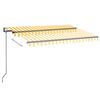 vidaXL Auvent automatique capteur de vent/LED 350x250cm Jaune et blanc