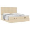 VidaXL Cadre de lit ottoman avec matelas cr&egrave;me 200x200cm tissu