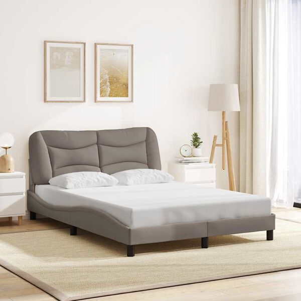 vidaXL Cadre de lit sans matelas Hvar taupe 140x190 cm tissu
