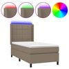 vidaXL Sommier &agrave; lattes de lit matelas LED Taupe 80x200cm Tissu