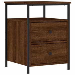 vidaXL Table de chevet ch&ecirc;ne marron 44x45x60 cm bois d'ing&eacute;nierie