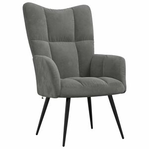 vidaXL Chaise de relaxation Gris fonc&eacute; Velours