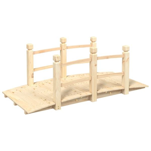 vidaXL Pont de jardin avec garde-corps 150x67x56cm bois massif &eacute;pic&eacute;a