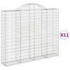 vidaXL Paniers &agrave; gabions arqu&eacute;s 11 pcs 200x30x160/180 cm Fer galvanis&eacute;