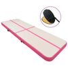 vidaXL Tapis gonflable de gymnastique avec pompe 700x100x15cm PVC Rose