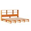 vidaXL Lit biblioth&egrave;que sans matelas cire marron 200x200cm bois massif