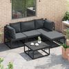 vidaXL Ensemble de canap&eacute; de jardin avec coussin 5 pcs Noir Aluminium
