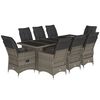 vidaXL Ensemble de bistro de jardin 9 pcs coussins gris poly rotin