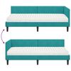 vidaXL Cadre de lit d'angle avec matelas Autre 2 pcs Turquoise Velours