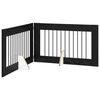 vidaXL Porte de chien pliable avec supports 2 pcs Ch&ecirc;ne noir 200,5 cm