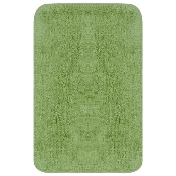 vidaXL Jeu de tapis de salle de bain 3 pcs Tissu Vert
