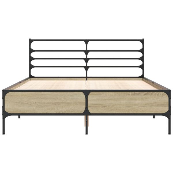 vidaXL Cadre de lit sans matelas ch&ecirc;ne sonoma 120x190 cm