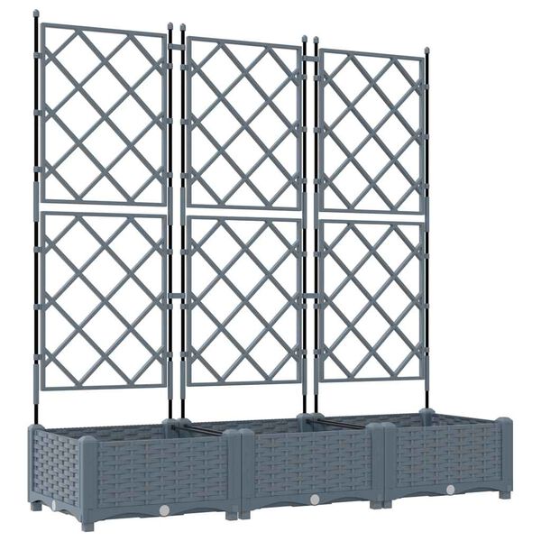 vidaXL Cache-pot de jardin 3 pcs Gris Clair 120 x 40 x 125,5 cm Acier