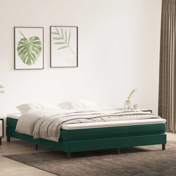 vidaXL Sommier &agrave; lattes de lit sans matelas vert fonc&eacute; 180x220 cm