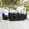 vidaXL Ensemble &agrave; manger de jardin avec coussins 9 pcs noir
