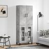 vidaXL Buffet haut Gris b&eacute;ton 69,5x34x180 cm Bois d'ing&eacute;nierie