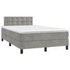 vidaXL Sommier &agrave; lattes de lit et matelas Gris clair 120x200cm Velours