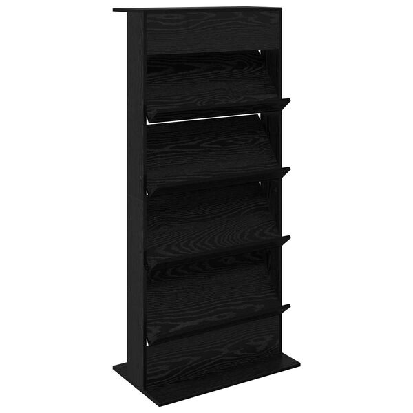 vidaXL &Eacute;tag&egrave;re &agrave; magazines avec &eacute;tag&egrave;re Ch&ecirc;ne noir 70 x 41 x 156 cm
