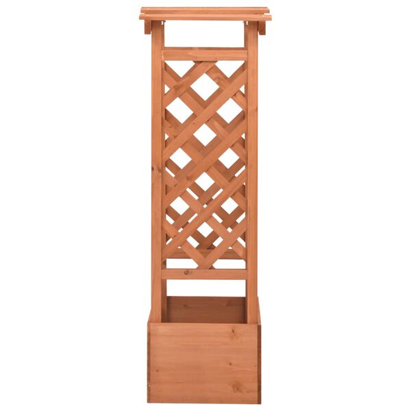 vidaXL Jardinière à treillis avec arche 49x39x117 cm Bois de sapin