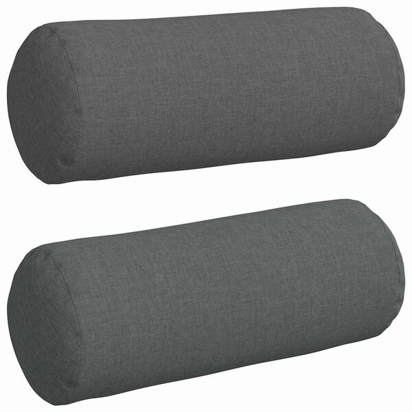 vidaXL Coussins d'accent 2 pcs Gris foncé Ø 15 x 40 cm tissu