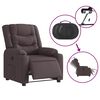 vidaXL Fauteuil inclinable &eacute;lectrique Marron fonc&eacute; Tissu