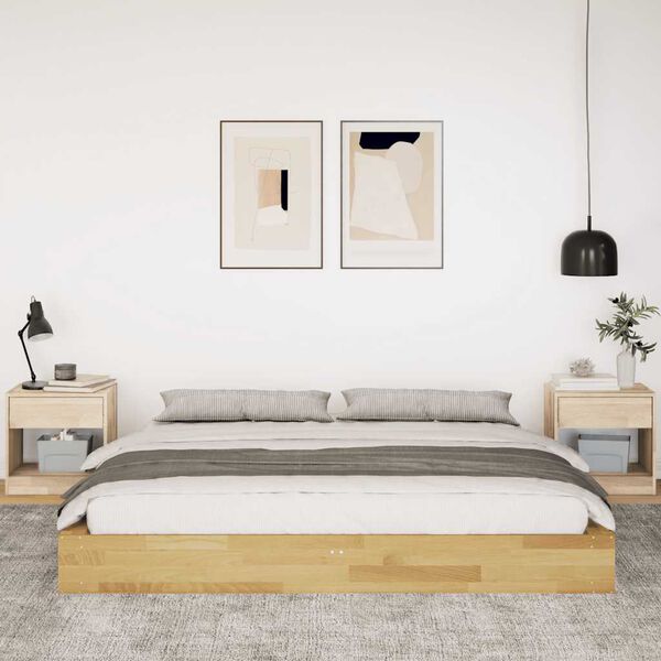 vidaXL Cadre de lit sans matelas 180x200 cm bois massif de ch&ecirc;ne
