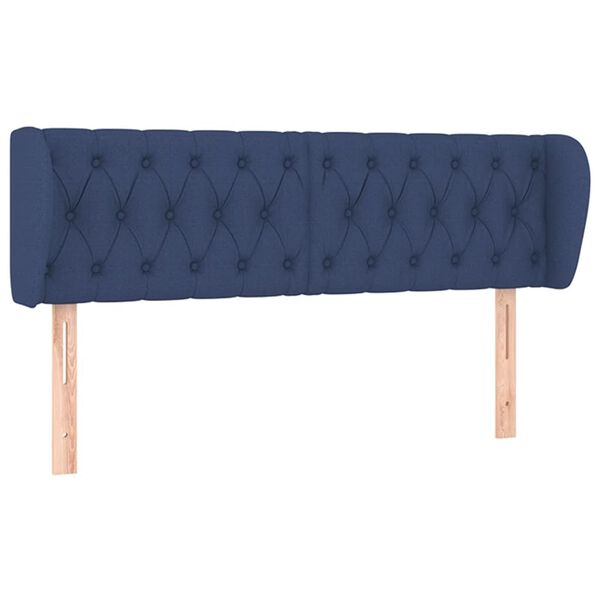 vidaXL T&ecirc;te de lit avec oreilles Bleu 163x23x78/88 cm Tissu