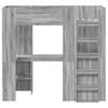 vidaXL Cadre de lit superpos&eacute; avec bureau Gris Sonoma 75 x 190 cm