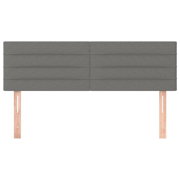 vidaXL T&ecirc;tes de lit 2 pcs Gris fonc&eacute; 72x5x78/88 cm Tissu