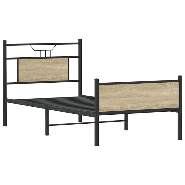 vidaXL Cadre de lit sans matelas ch&ecirc;ne sonoma 90x190 cm