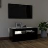 vidaXL Meuble TV avec lumi&egrave;res LED noir 90x35x40 cm