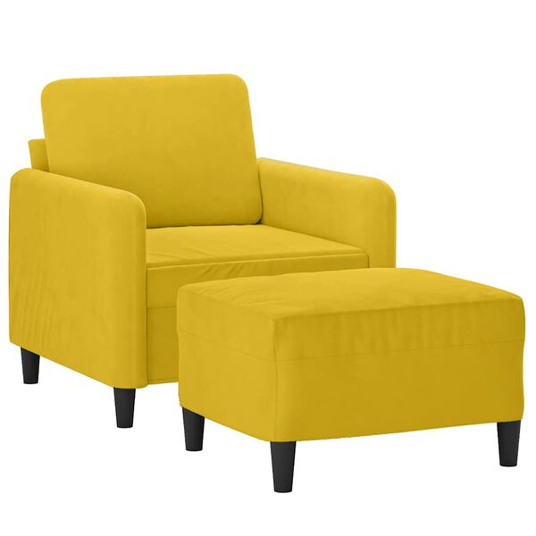 vidaXL Fauteuil avec repose-pied jaune 60 cm velours
