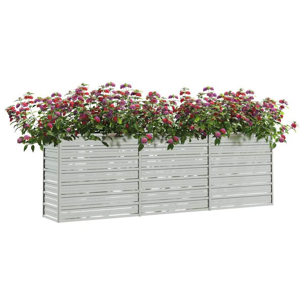 vidaXL Lit sur&eacute;lev&eacute; de jardin 240x40x77 cm Acier galvanis&eacute; Argent&eacute;