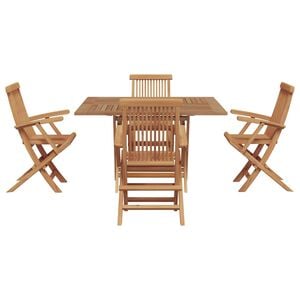 vidaXL Ensemble de salle &agrave; manger pour jardin Marron Teck massif