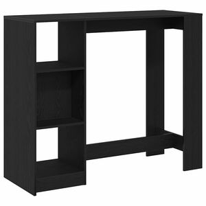 vidaXL Table de bar Ch&ecirc;ne noir 124 x 46 x 103.5 cm Bois d'ing&eacute;nierie