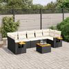 vidaXL Salon de jardin 8 pcs avec coussins noir r&eacute;sine tress&eacute;e