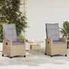 vidaXL Chaise de jardin 2 pcs Beige et Gris clair 56 x 60 x 112 cm