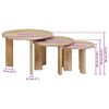 vidaXL Tables basses gigognes 3 pcs Noir Bois de mangue massif