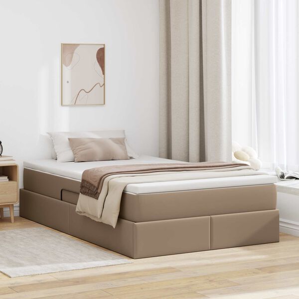 vidaXL Lit avec rangement et matelas Cappuccino 120 x 190 cm
